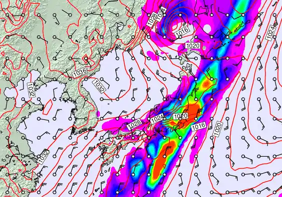 Japan forecast chart for Wednesday, February 25th, 2026 at 12:00 PM