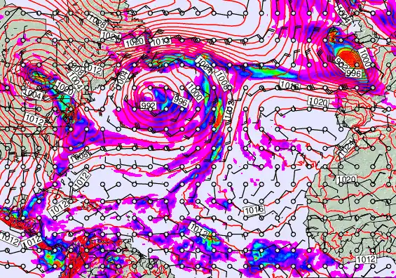 North Atlantic forecast chart for Thursday, November 21st, 2024 at 6:00 AM