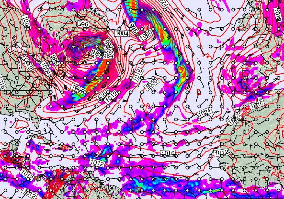 North Atlantic forecast chart for Monday, November 17th, 2025 at 6:00 AM
