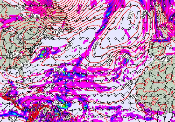 North Atlantic forecast chart for Thursday, November 20th, 2025 at 12:00 AM