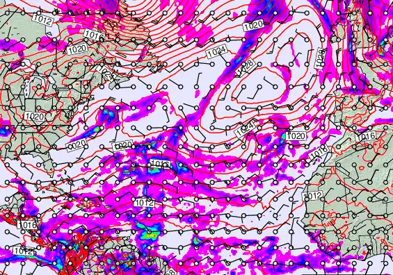 North Atlantic forecast chart for Thursday, November 20th, 2025 at 6:00 AM