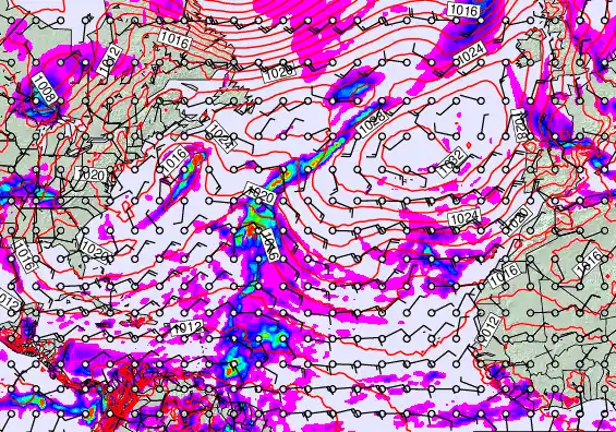 North Atlantic forecast chart for Friday, November 21st, 2025 at 12:00 AM