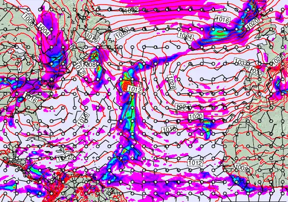 North Atlantic forecast chart for Friday, November 21st, 2025 at 6:00 PM