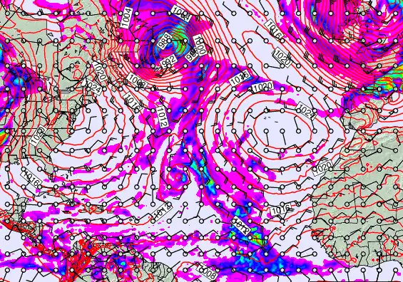North Atlantic forecast chart for Wednesday, November 26th, 2025 at 6:00 AM