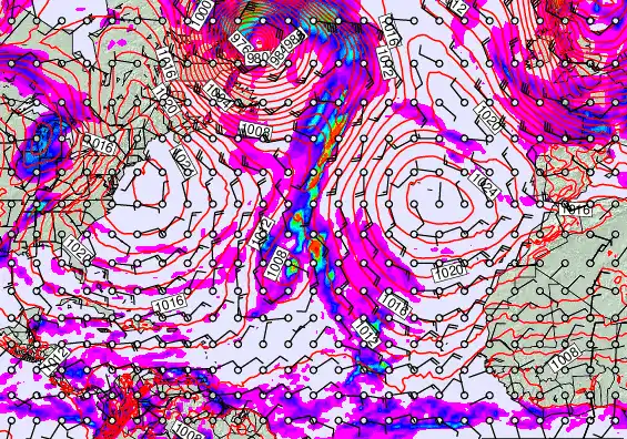 North Atlantic forecast chart for Wednesday, November 26th, 2025 at 6:00 PM