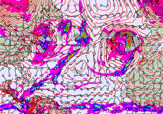 North Atlantic forecast chart for Thursday, January 1st, 2026 at 6:00 PM