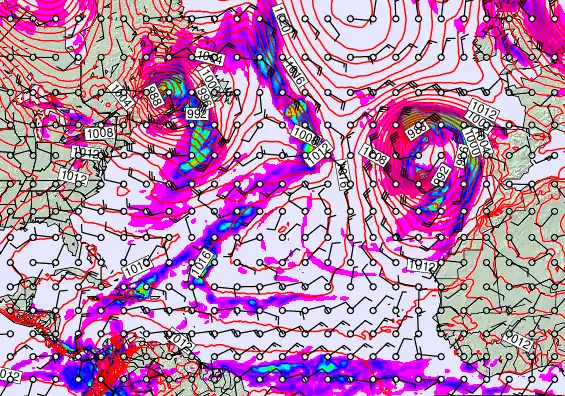 North Atlantic forecast chart for Friday, January 2nd, 2026 at 6:00 AM