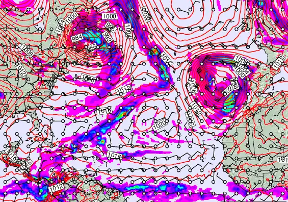 North Atlantic forecast chart for Friday, January 2nd, 2026 at 12:00 PM