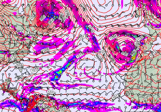 North Atlantic forecast chart for Friday, January 2nd, 2026 at 6:00 PM