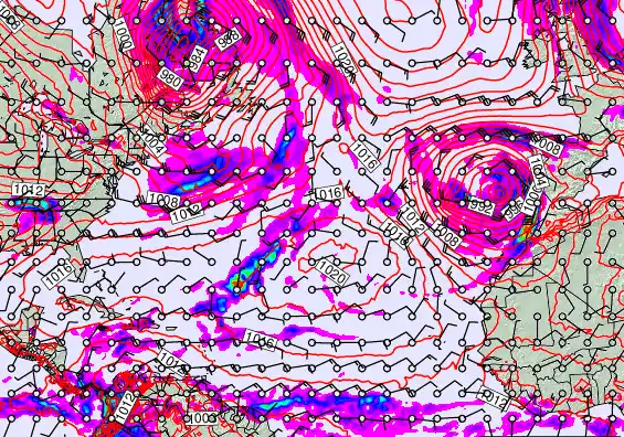 North Atlantic forecast chart for Saturday, January 3rd, 2026 at 12:00 AM