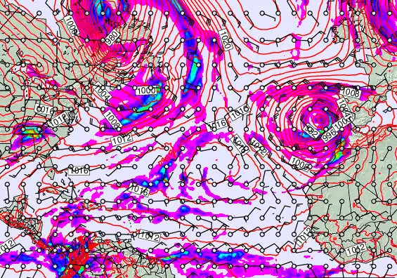 North Atlantic forecast chart for Saturday, January 3rd, 2026 at 6:00 AM