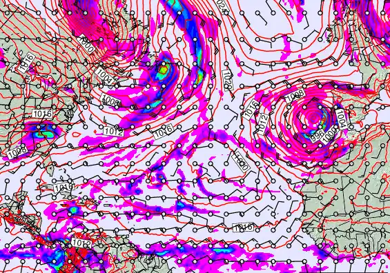 North Atlantic forecast chart for Saturday, January 3rd, 2026 at 12:00 PM