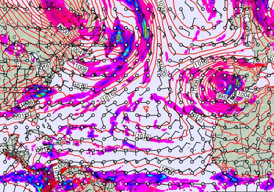 North Atlantic forecast chart for Saturday, January 3rd, 2026 at 6:00 PM