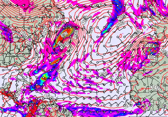 North Atlantic forecast chart for Monday, January 5th, 2026 at 6:00 AM