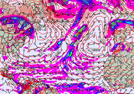 North Atlantic forecast chart for Saturday, January 10th, 2026 at 6:00 AM