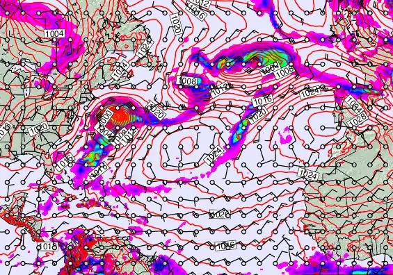North Atlantic forecast chart for Tuesday, February 17th, 2026 at 12:00 AM