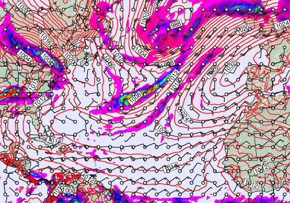 North Atlantic forecast chart for Saturday, February 21st, 2026 at 12:00 AM
