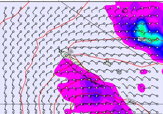 New Caledonia forecast chart for Tuesday, August 26th, 2025 at 6:00 AM