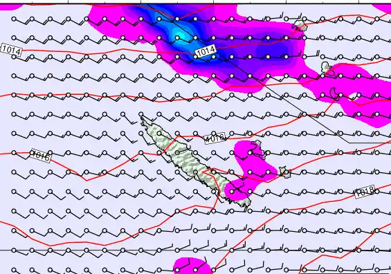 New Caledonia forecast chart for Tuesday, September 2nd, 2025 at 6:00 AM