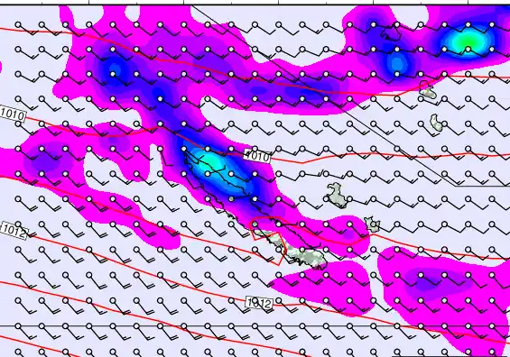 New Caledonia forecast chart for Thursday, February 5th, 2026 at 6:00 AM