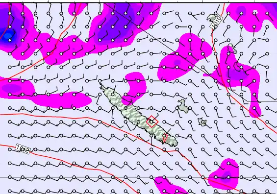 New Caledonia forecast chart for Wednesday, February 11th, 2026 at 12:00 AM