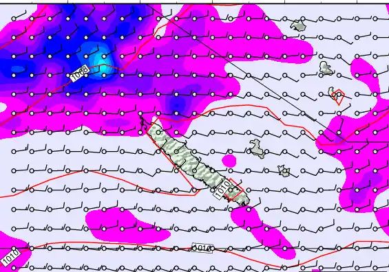 New Caledonia forecast chart for Thursday, February 12th, 2026 at 6:00 PM