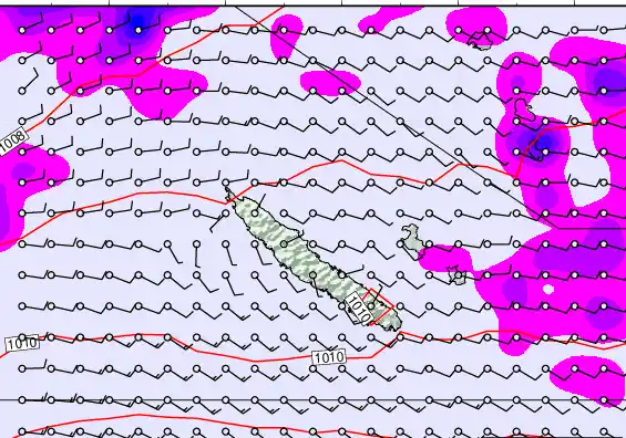 New Caledonia forecast chart for Friday, February 13th, 2026 at 6:00 AM