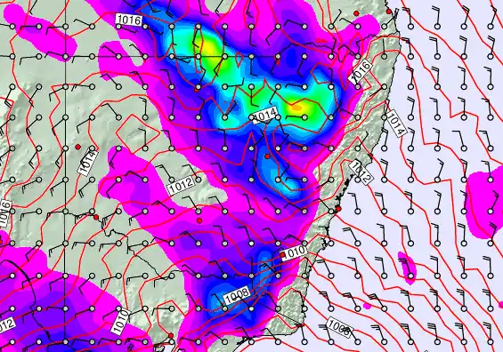 New South Wales forecast chart for Friday, September 19th, 2025 at 12:00 PM