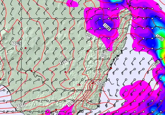 New South Wales forecast chart for Saturday, September 20th, 2025 at 6:00 AM