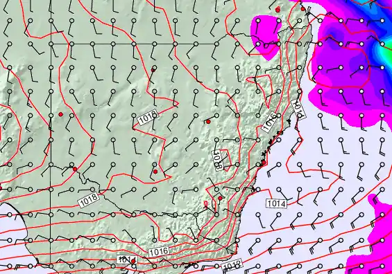 New South Wales forecast chart for Saturday, September 20th, 2025 at 12:00 PM
