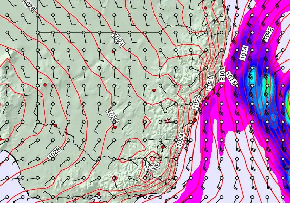 New South Wales forecast chart for Tuesday, September 23rd, 2025 at 6:00 PM