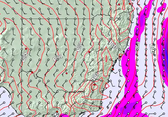 New South Wales forecast chart for Wednesday, September 24th, 2025 at 6:00 AM