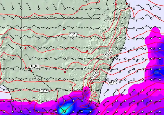 New South Wales forecast chart for Friday, September 26th, 2025 at 12:00 AM