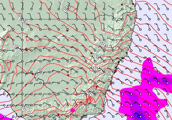 New South Wales forecast chart for Saturday, September 27th, 2025 at 12:00 AM