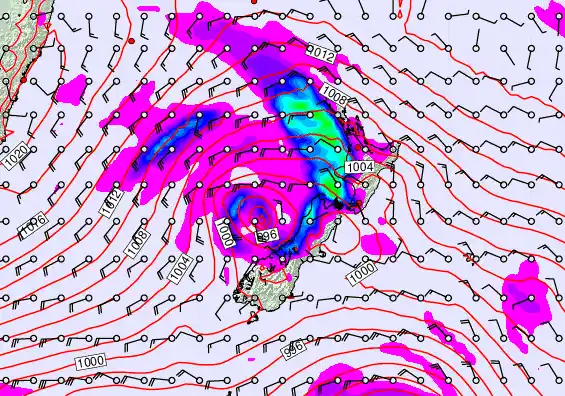 New Zealand forecast chart for Tuesday, October 29th, 2024 at 6:00 AM