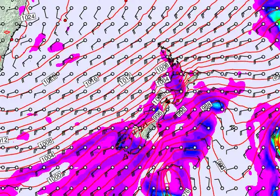 New Zealand forecast chart for Saturday, September 13th, 2025 at 6:00 AM