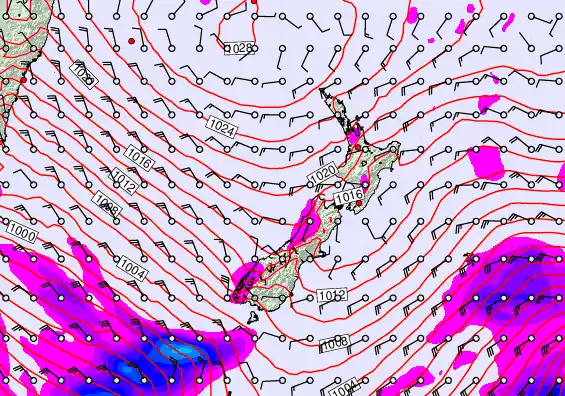 New Zealand forecast chart for Tuesday, September 16th, 2025 at 12:00 AM