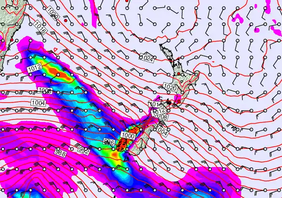 New Zealand forecast chart for Tuesday, September 16th, 2025 at 6:00 PM