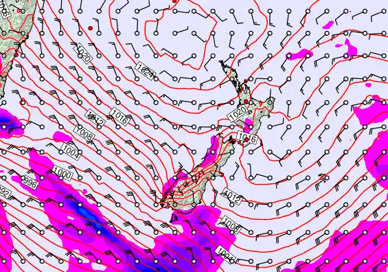 New Zealand forecast chart for Tuesday, September 16th, 2025 at 6:00 AM