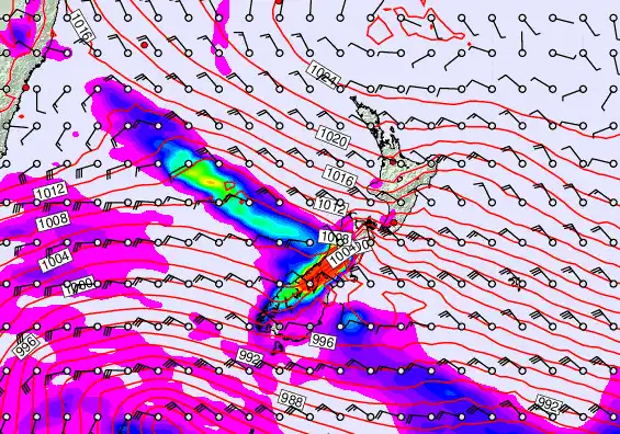 New Zealand forecast chart for Wednesday, September 17th, 2025 at 6:00 AM
