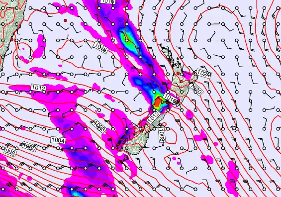 New Zealand forecast chart for Sunday, September 21st, 2025 at 6:00 AM