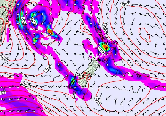 New Zealand forecast chart for Tuesday, September 23rd, 2025 at 12:00 PM