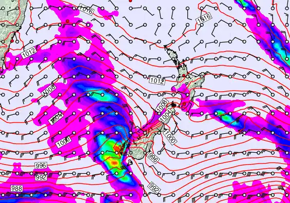 New Zealand forecast chart for Friday, September 26th, 2025 at 6:00 AM