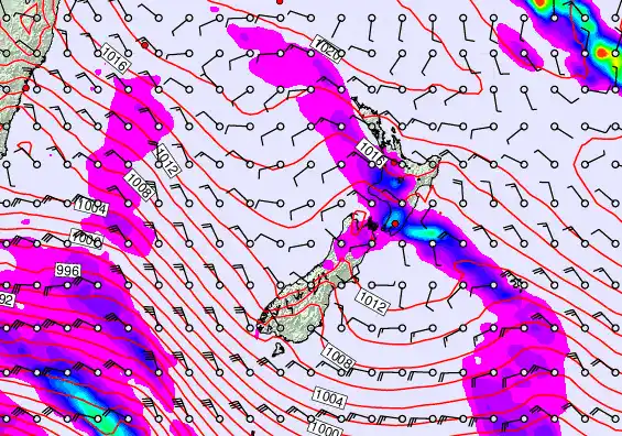 New Zealand forecast chart for Saturday, September 27th, 2025 at 6:00 AM