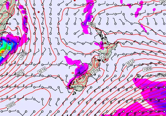 New Zealand forecast chart for Tuesday, November 4th, 2025 at 12:00 AM
