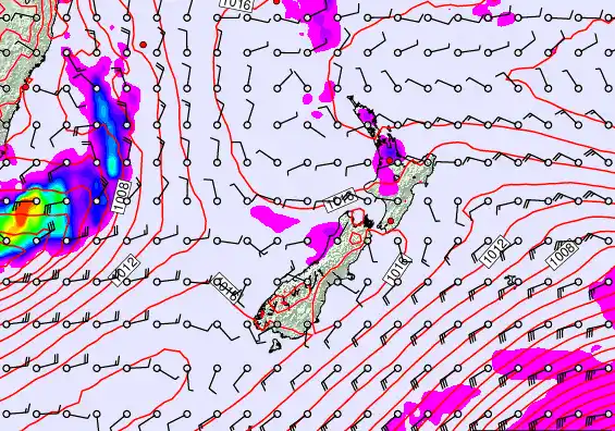 New Zealand forecast chart for Tuesday, November 4th, 2025 at 6:00 AM