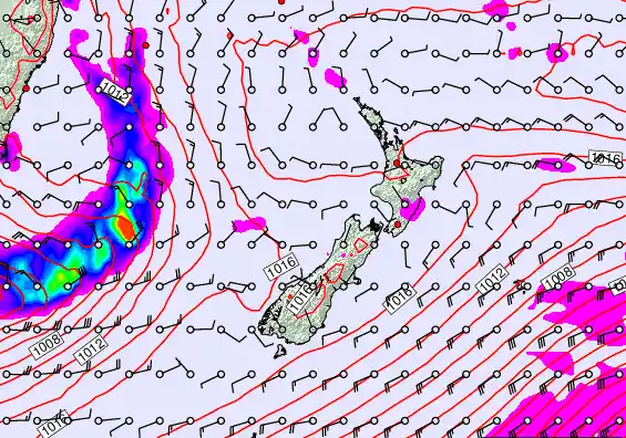 New Zealand forecast chart for Tuesday, November 4th, 2025 at 12:00 PM