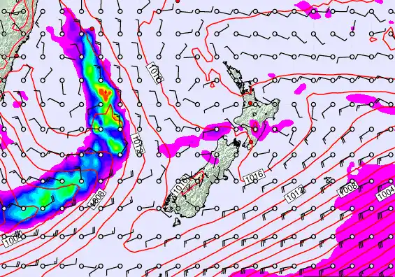 New Zealand forecast chart for Tuesday, November 4th, 2025 at 6:00 PM