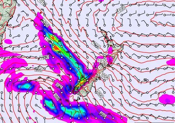 New Zealand forecast chart for Friday, November 7th, 2025 at 12:00 AM