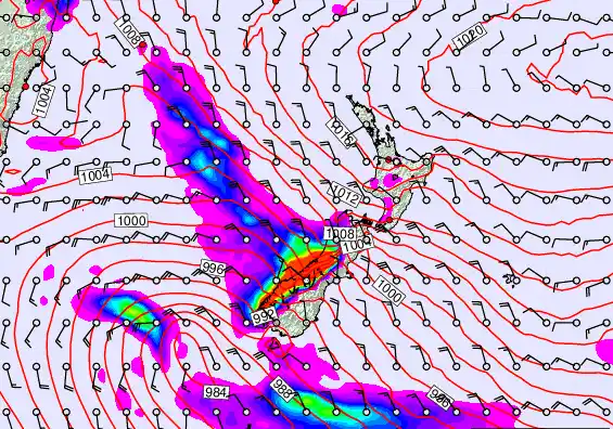 New Zealand forecast chart for Friday, November 7th, 2025 at 6:00 AM